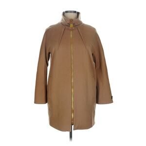 Los Copains Loro Piana Tan Camel Wool Cape Coat Gold Zipper 46 US 16